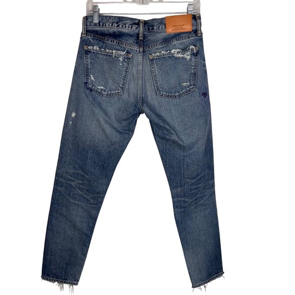 Moussy May Ripped & Repaired Tapered Jeans Japanese Denim Baggy Size 26 - Picture 2 of 12